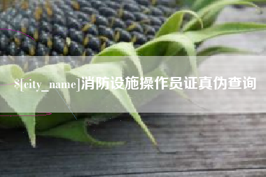 仙桃消防设施操作员证真伪查询