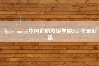 仙桃中国消防救援学院2020年录取线