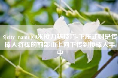 仙桃60米接力赛技巧-下压式则是传棒人将棒的前部由上向下传到接棒人手中